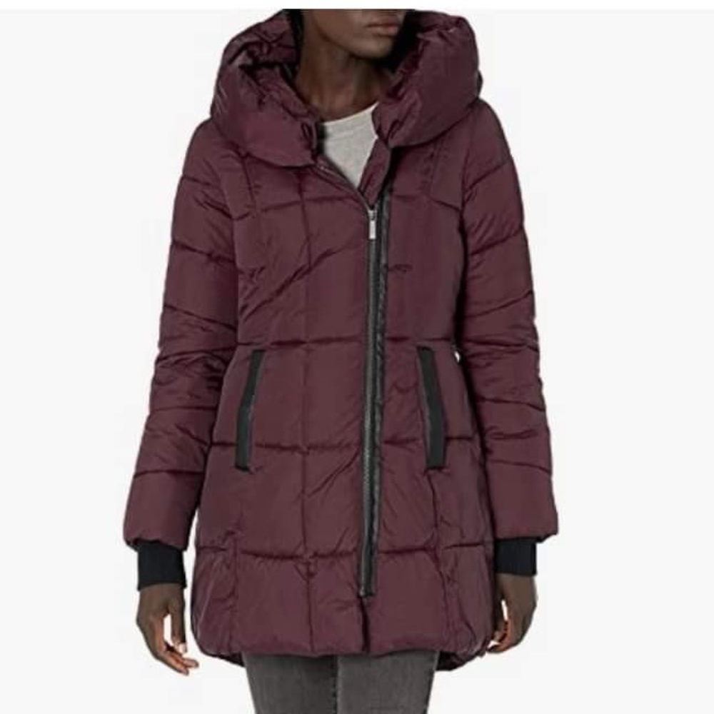 French Connection Winter Coat Wine Color